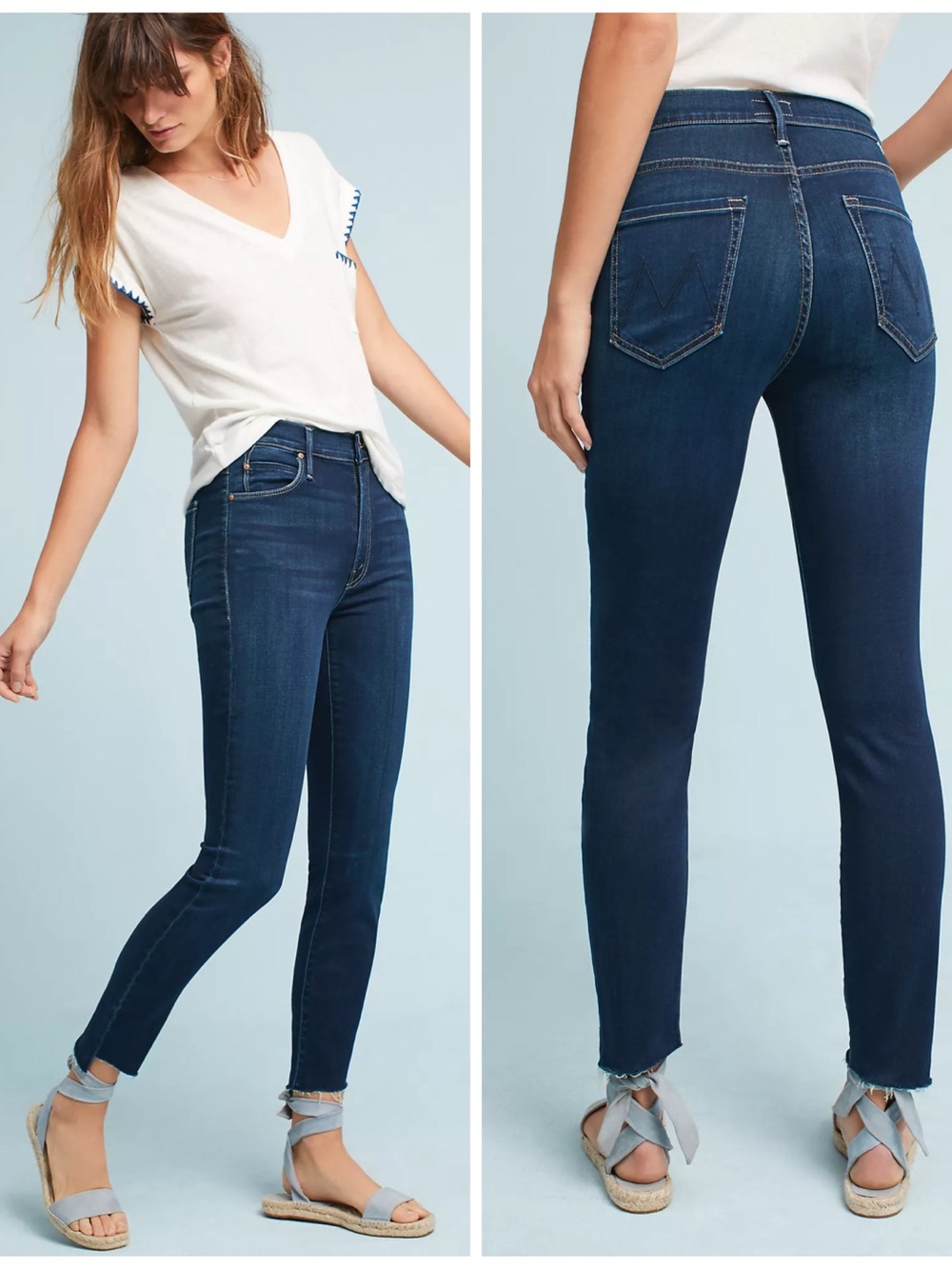 MOTHER "The Stunner Zip Ankle Step Fray" Jeans Size 28
